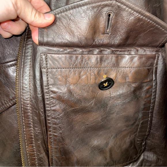 Banana Republic Factory Men’s Aviator Bomber Leather Jacket - Picture 6 of 8